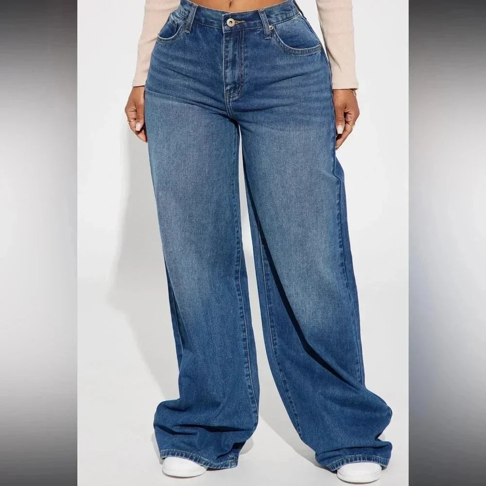 Fashion Nova “Chelsea Drop Waist Baggy Jeans” NWT